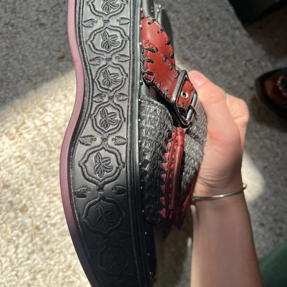 NWT Farm Rio Black Platform Mules - Picture 5 of 7